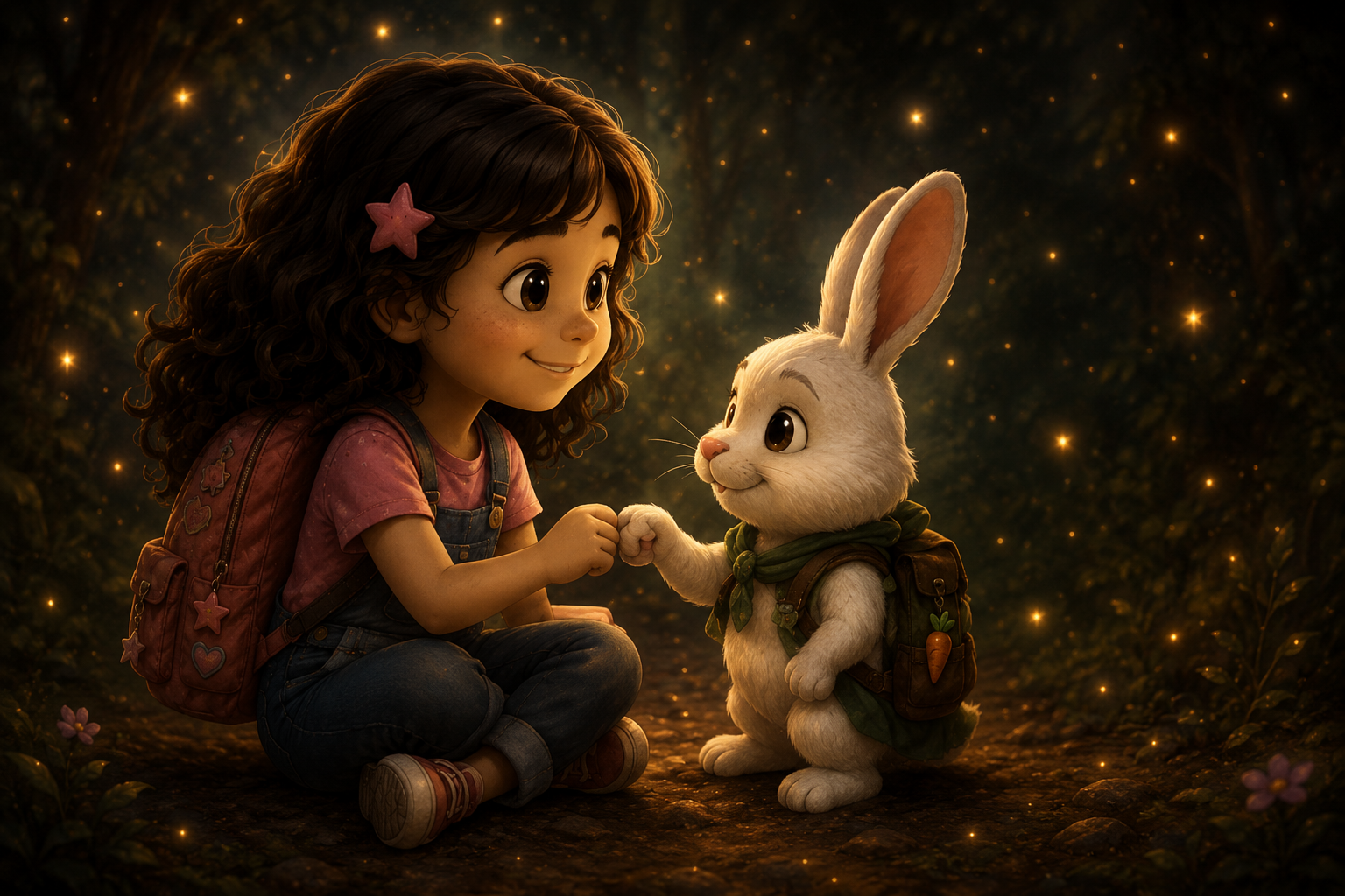 Eimy y Galletita preparándose para comenzar una aventura